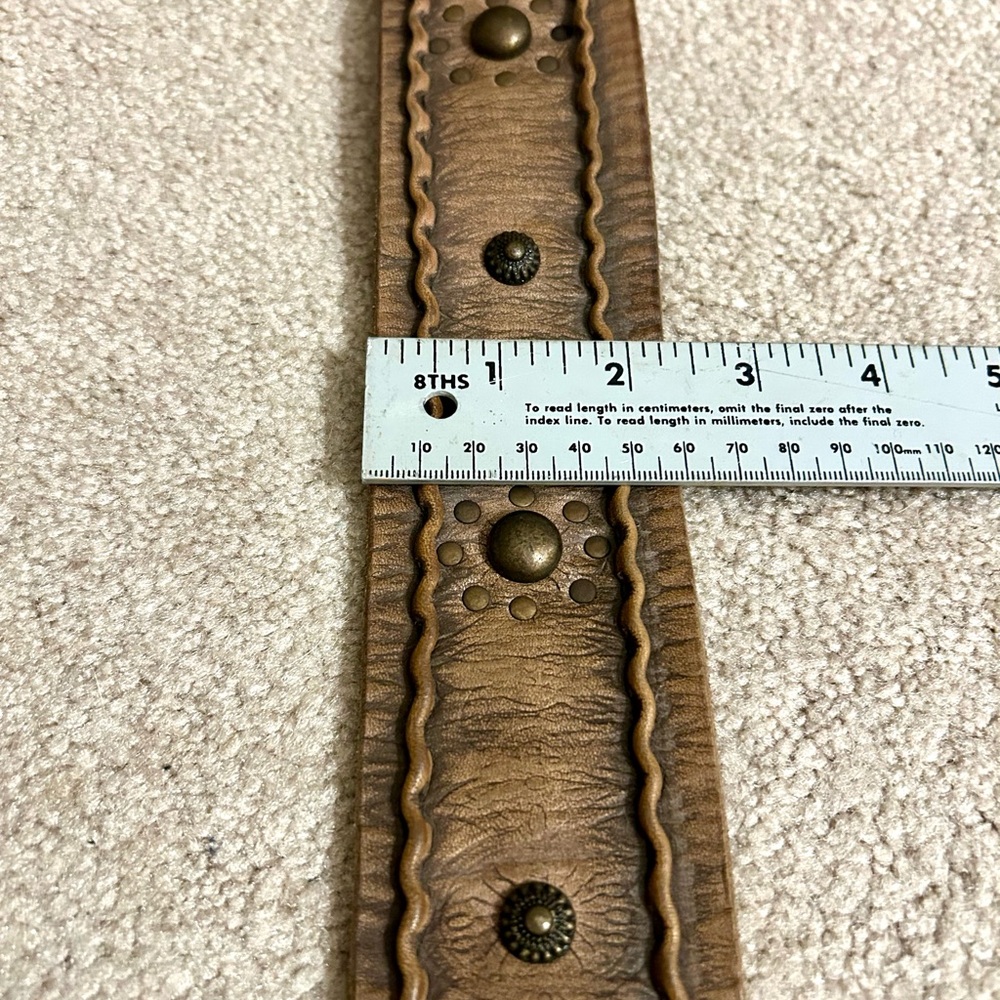 Fossil Brown Leather Belt with Ornate Buckle - Picture 5 of 7